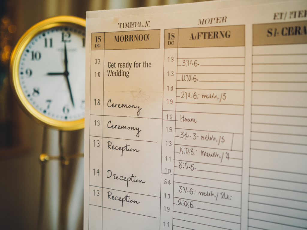 Comment créer un planning horaire au quart d’heure pour un mariage sans retard ni stress