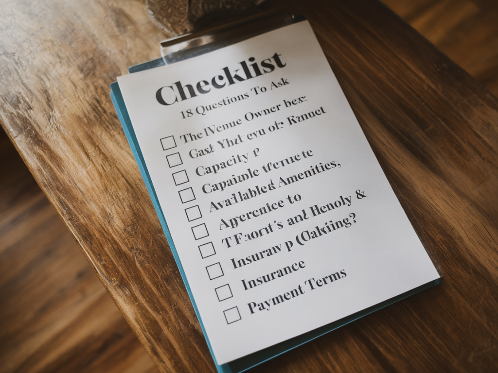 Checklist ultime pour visiter un lieu de réception : 18 questions à poser au propriétaire avant de signer